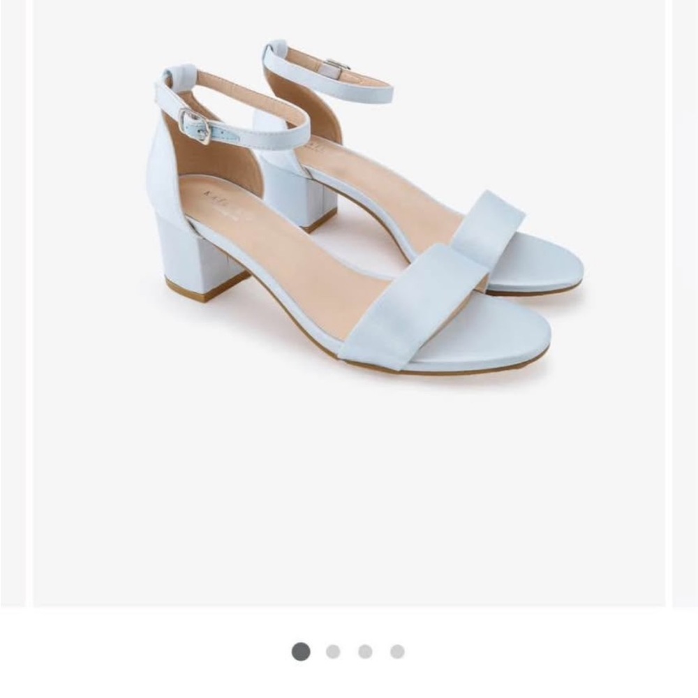 Light Blue Satin Block Heels